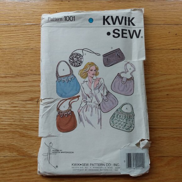 Vintage 70s Purse Sewing Pattern UNCUT Kwik Sew 1001 Shoulder Bags - Picture 1 of 9